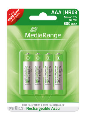 Mediarange Akku 800 mAh Ni-MH Mignon AAA / HR03 - 1,2V - 4er Pack - MRBAT120