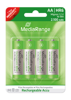 Mediarange Akku 2100 mAh Ni-MH Mignon AA / HR6 - 1,2V - 4er Pack - MRBAT 121