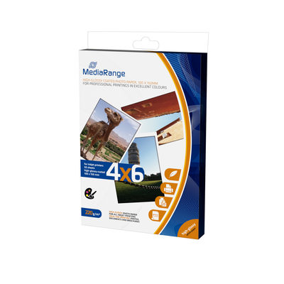 MediaRange Fotopapier 10x15cm, hochglanz, 220 g/qm - 50 Blatt - MRINK104
