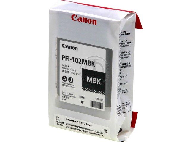 ORIGINAL Canon PFI-102 MBK / 0894B001 - Druckerpatrone schwarz matt