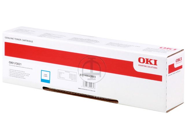 ORIGINAL OKI 44643003 / C801 / C821 - Toner cyan