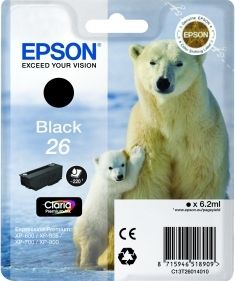 ORIGINAL Epson 26 / T26014012 - Druckerpatrone schwarz