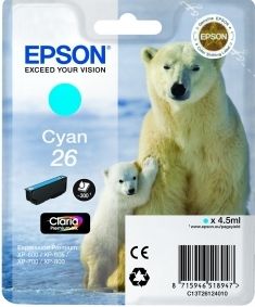 ORIGINAL Epson 26 / T26124012 - Druckerpatrone cyan