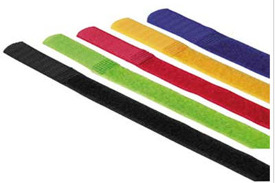 MediaRange Klettbinder-Streifen - farbig sortiert - 16 x 215mm - 5er Pack - MRCS302