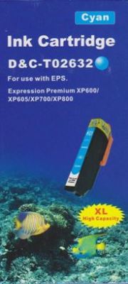 Druckerpatrone - alternativ zu Epson 26XL / T2632XL - cyan