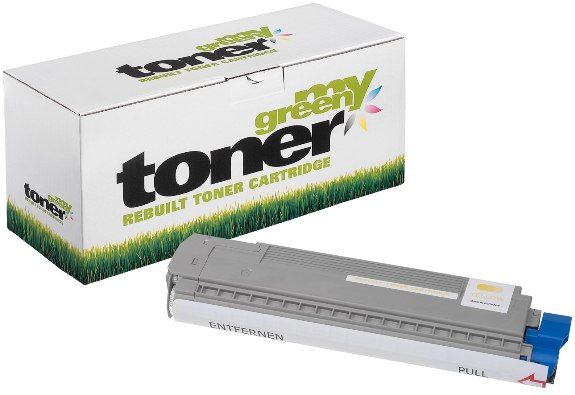MYGREEN Alternativ-Toner - kompatibel zu OKI 44643001 / C801 / C821 - gelb