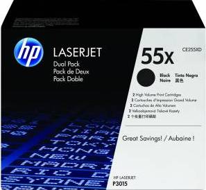 ORIGINAL HP 55XD / CE255XD - 2er Pack Toner schwarz (High Capacity)