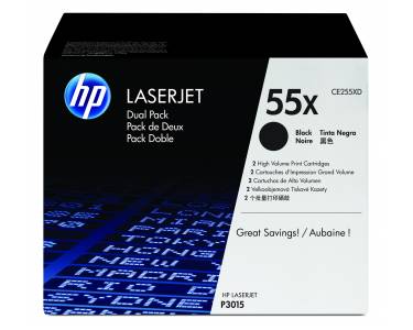ORIGINAL HP 55XD / CE255XD - 2er Pack Toner schwarz (High Capacity)