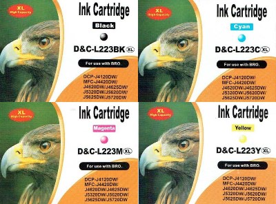 4er Pack Druckerpatronen - alternativ zu Brother LC-223